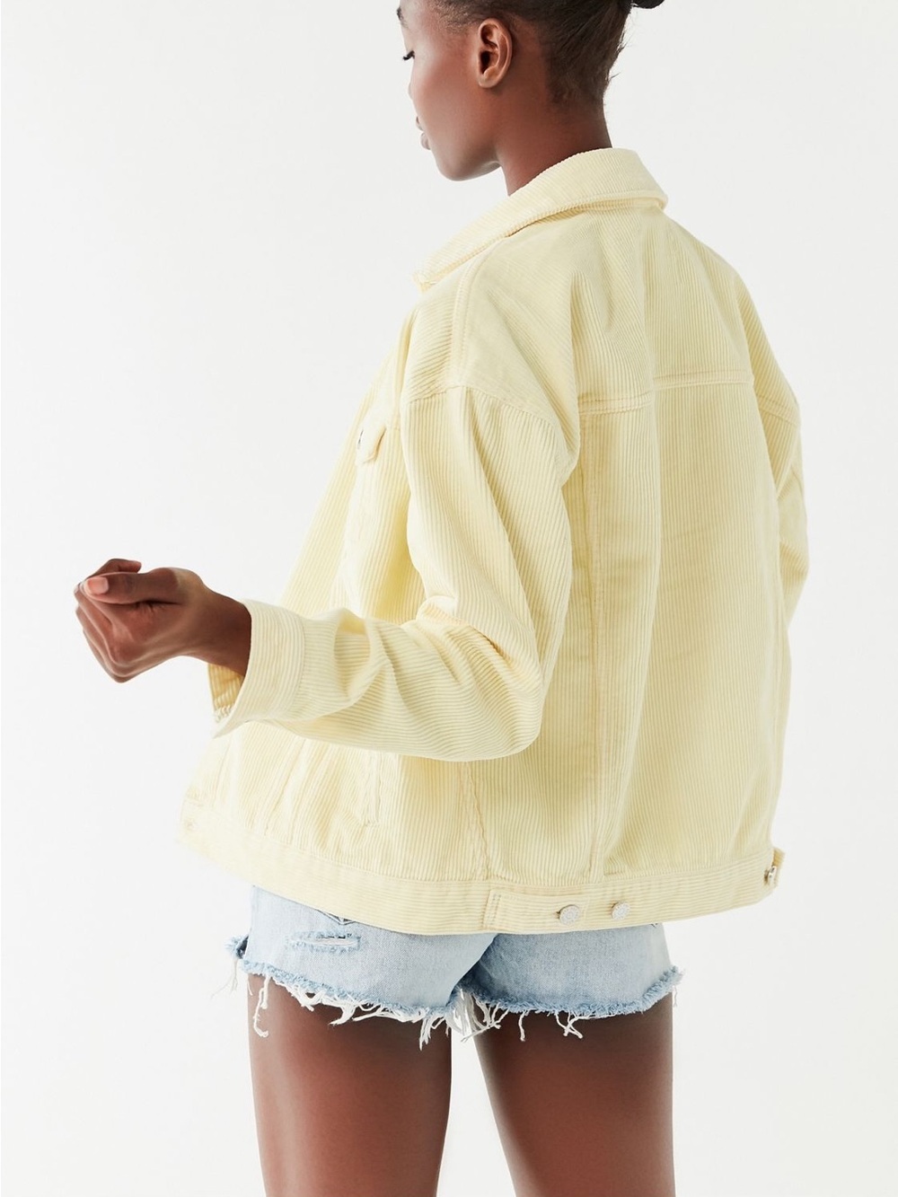 BDG Urban Outfitters Corduroy Yellow Trucker Jean Jacket Size XL - Picture 2 of 8